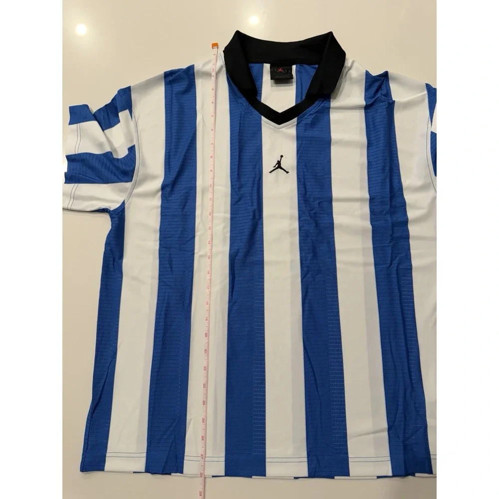 Jordan Brooklyn Collegiate Goalie Top HV0107-133 Mens Large Blue White Stripe